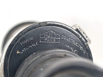 Frankreich , Dienstglas 7 x 50 "Modele 1933 Type 1". Hersteller Huet Paris. Klare Durchsicht, Strichplatte deutlich rechts oben . Guter Gesamtzustand
