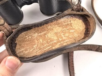 Doppelfernrohr 6 x 30 mit mir unbekanntem Herstellerlogo. Klare Durchsicht, Strichplatte deutlich. Guter Gesamtzustand, in zugehörigem Köcher, dieser "LPN" markiert.