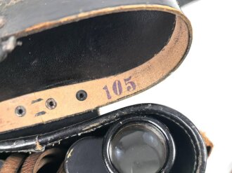 Doppelfernrohr 6 x 30 mit mir unbekanntem Herstellerlogo. Klare Durchsicht, Strichplatte deutlich. Guter Gesamtzustand, in zugehörigem Köcher, dieser "LPN" markiert.