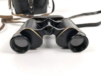 Doppelfernrohr 6 x 30 mit mir unbekanntem Herstellerlogo. Klare Durchsicht, Strichplatte deutlich. Guter Gesamtzustand, in zugehörigem Köcher, dieser "LPN" markiert.