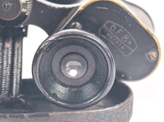 Kaiserreich und 1. Weltkrieg, Doppelfernrohr 8x von Carl Zeiss Jena. Gute Durchsicht, läuft rechts etwas " kratzig", sonst gut