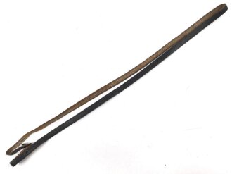 Trageriemen für ein Fernglas. Schwarzes Leder, Breite 9,5mm, Gesamtlänge 104cm