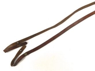 Trageriemen für ein Fernglas. Braunes Leder, Breite 9,4mm, Gesamtlänge 132cm