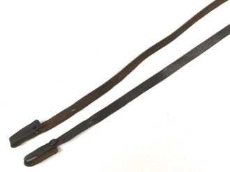 Trageriemen für ein Fernglas. Dunkelbraunes Leder, Breite 10mm, Gesamtlänge 104cm