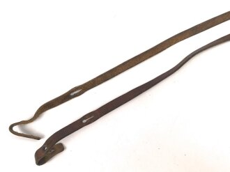 Trageriemen für ein Fernglas. Dunkelbraunes Leder, Breite 10mm, Gesamtlänge 108cm