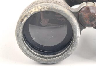 Kaiserreich und 1. Weltkrieg, Fernglas 08 von Carl Zeiss Jena. Originallack, klare Durchsicht