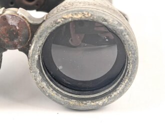 Kaiserreich und 1. Weltkrieg, Fernglas 08 von Carl Zeiss Jena. Originallack, klare Durchsicht