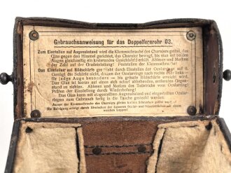 Kaiserreich und 1. Weltkrieg, lederner Behälter zum Doppelfernrohr 03 von Goertz Berlin. Guter Gesamtzustand