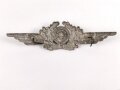 Luftwaffe, Kokarde mit Schwinge für die Schirmmütze . Aluminium