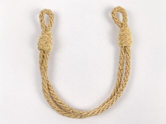 NSDAP, Kordel für die Schirmmütze für politische Leiter, Gesamtlänge 31cm, Metallfaden