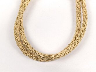 NSDAP, Kordel für die Schirmmütze für politische Leiter, Gesamtlänge 31cm, Metallfaden