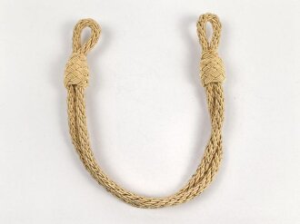NSDAP, Kordel für die Schirmmütze für politische Leiter, Gesamtlänge 31cm, Metallfaden