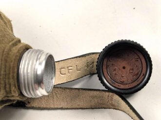 Feldflasche Wehrmacht, Ungetragenes Stück, Ausführung 1 Liter, Hersteller  CFL41, der Tragehaken fehlt