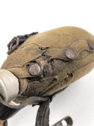 Feldflasche Wehrmacht, Ausführung 1 Liter, gebraucht, ungereinigt, defekt