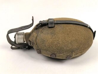 Feldflasche Wehrmacht, Ausführung 1 Liter, gebraucht, ungereinigt, defekt