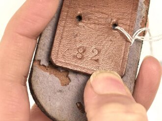 Lackleder Koppelriemen  Wehrmacht. Das Unterfutter leicht mottig, Gesamtlänge 94cm