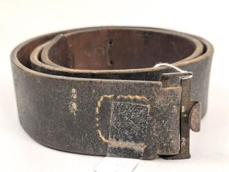 Koppelriemen für Mannschaften der Wehrmacht. Eisernenr Gegenhalt, späte Ausführung, Gesamtlänge 88cm