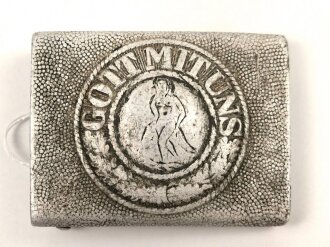 Heer, Koppelschloss für Mannschaften, Aluminium. Stark getragen, entnazifiziert