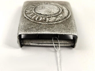 Heer, Koppelschloss für Mannschaften, Aluminium. Stark getragen, entnazifiziert