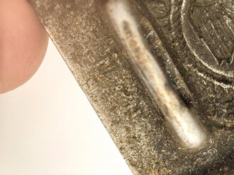 Heer, Koppelschloss für Mannschaften, Aluminium. Stark getragen, entnazifiziert