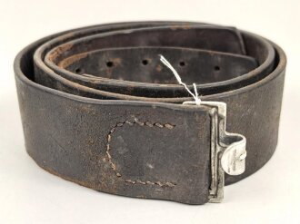 Koppelriemen für Mannschaften der Wehrmacht. Aluminium Gegenhalt, Gesamtlänge 97cm