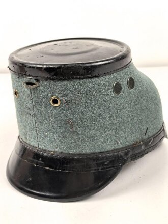 Polizei III.Reich, Tschako für Mannschaften der Schutzpolizei, Hersteller EREL, Kopfgrösse 59