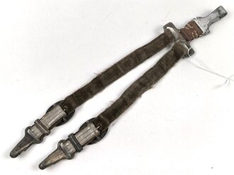 Gehänge zum Dolch für Offiziere des Heeres. Stark getragen, modifiziert