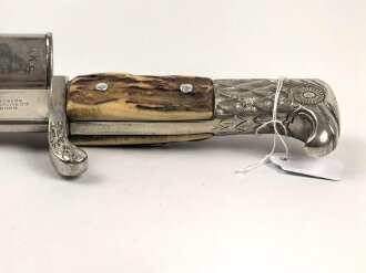 Polizei III.Reich, Extraseitengewehr von Weyersberg Solingen. Die Lederscheide nicht geschrumpft, guter Gesamtzustand