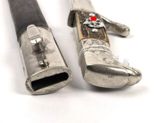 Polizei III.Reich, Extraseitengewehr von Weyersberg Solingen. Die Lederscheide nicht geschrumpft, guter Gesamtzustand