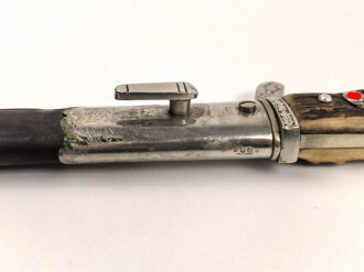 Polizei III.Reich, Extraseitengewehr von Weyersberg Solingen. Die Lederscheide nicht geschrumpft, guter Gesamtzustand