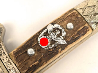 Polizei III.Reich, Extraseitengewehr von Weyersberg Solingen. Die Lederscheide nicht geschrumpft, guter Gesamtzustand