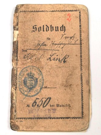 Württemberg Soldbuch, wiedereintritt 1914