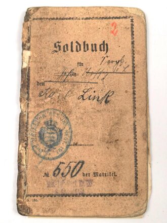 Württemberg Soldbuch, wiedereintritt 1914