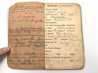 Württemberg Soldbuch, wiedereintritt 1914