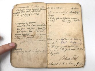 Württemberg Soldbuch, wiedereintritt 1914