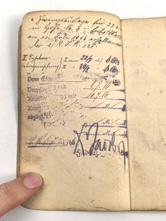 Württemberg Soldbuch, wiedereintritt 1914