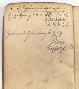 Württemberg Soldbuch, wiedereintritt 1914