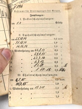 Württemberg Soldbuch, wiedereintritt 1914