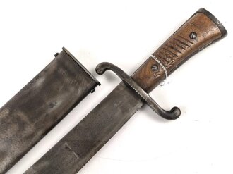 Luftwaffe Machete für die Seenotausrüstung in Flugzeugen. Hersteller Alcoso Solingen, die Scheide leider "gereinigt"