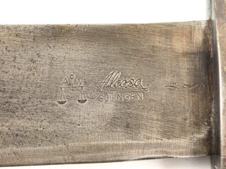 Luftwaffe Machete für die Seenotausrüstung in Flugzeugen. Hersteller Alcoso Solingen, die Scheide leider "gereinigt"
