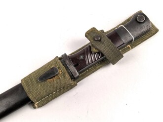 Wehrmacht, Seitengewehr M84/98 zum k98. Nummergleiches Stück von 43cul. Im Tropenkoppelschuh