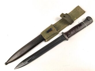 Wehrmacht, Seitengewehr M84/98 zum k98. Nummergleiches Stück von 43cul. Im Tropenkoppelschuh