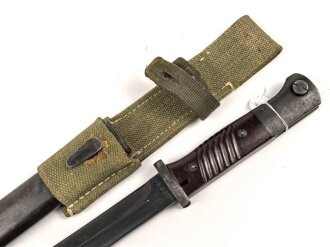 Wehrmacht, Seitengewehr M84/98 zum k98. Nummergleiches Stück von 43cul. Im Tropenkoppelschuh