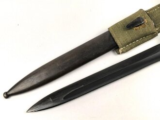 Wehrmacht, Seitengewehr M84/98 zum k98. Nummergleiches Stück von 43cul. Im Tropenkoppelschuh