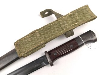 Wehrmacht, Seitengewehr M84/98 zum k98. Nummergleiches Stück von 43cul. Im Tropenkoppelschuh