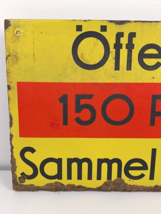 Luftschutz Emailleschild "Öffentlicher Sammel...