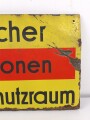 Luftschutz Emailleschild "Öffentlicher Sammel Schutzraum 150 Personen" Maße 39 x 80cm, ungereinigtes Stück