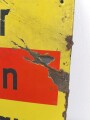 Luftschutz Emailleschild "Öffentlicher Sammel Schutzraum 150 Personen" Maße 39 x 80cm, ungereinigtes Stück