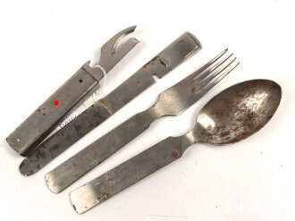 Vierteiliges Besteck Wehrmacht, Hersteller ESM, ungereinigt