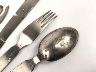 Vierteiliges Besteck Wehrmacht, Hersteller ESM, ungereinigt